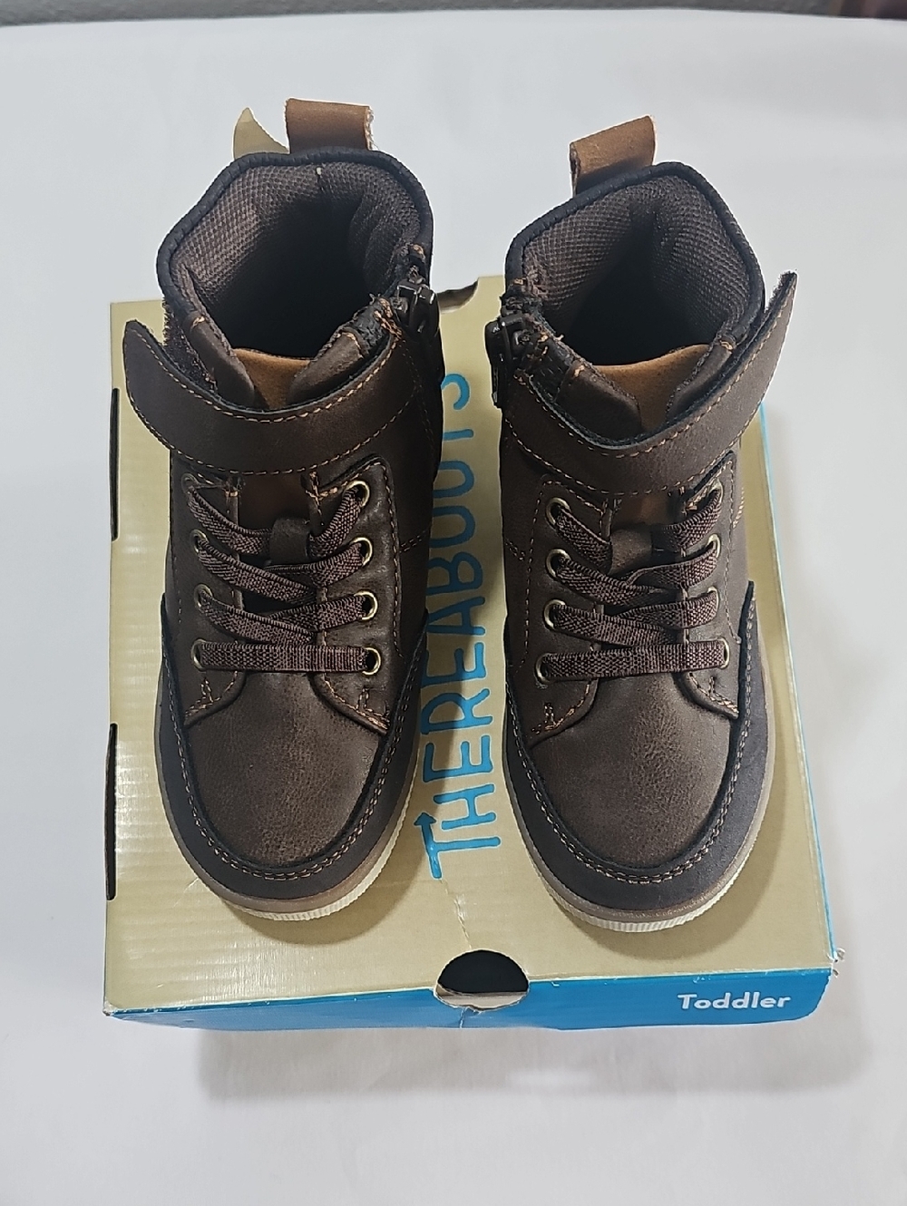 Thereabouts Toddler Boys Lil Asher Brown Flat Heel Lace Up Boot. Size 7 (604) - Picture 5 of 11